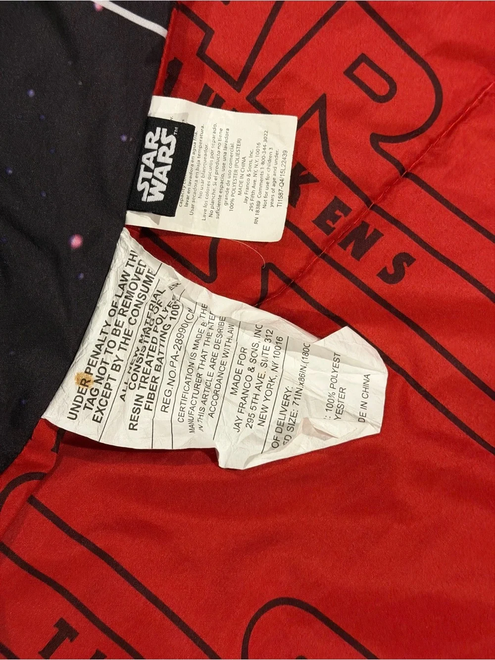 Star Wars The Force Awakens Black & Red Comforter